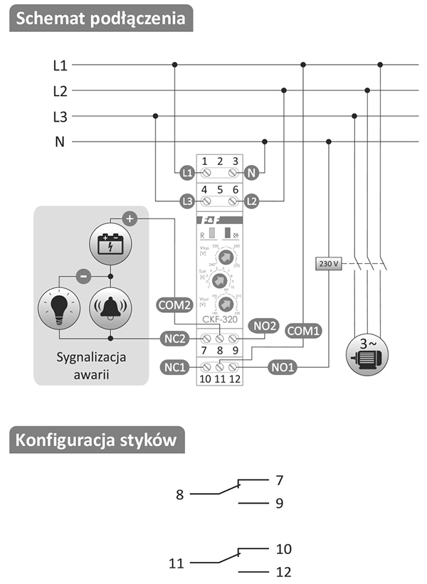 CKF-320 schemat podłączenia